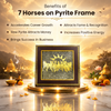 7 Horses on Raw Pyrite Frame