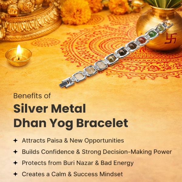 Metal Dhan Yog Bracelet - Silver