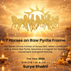 7 Horses on Raw Pyrite Frame