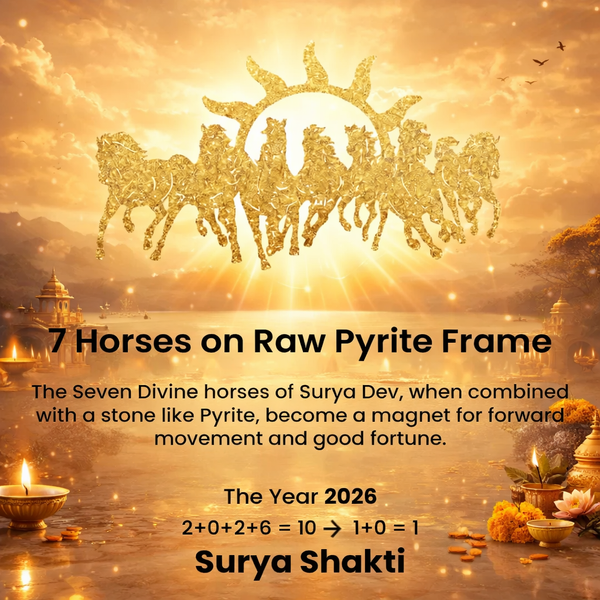 7 Horses on Raw Pyrite Frame