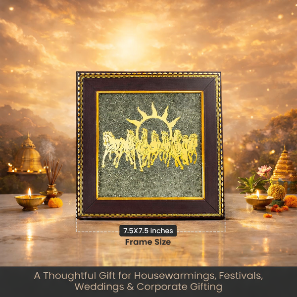 7 Horses on Raw Pyrite Frame